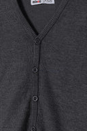 Boys grey button through knitted cardigan