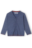Boys blue button through knitted cardigan