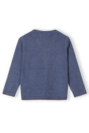 Boys blue button through knitted cardigan