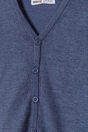 Boys blue button through knitted cardigan