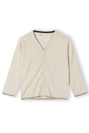 Boys beige button through knitted cardigan