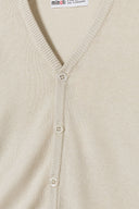 Boys beige button through knitted cardigan