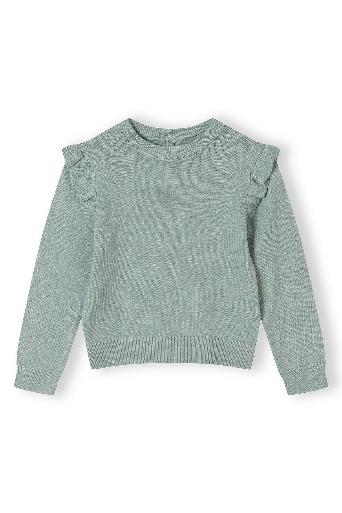Frill Shoulder Knit Jumper, Mint Green - 2