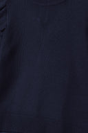 Girls navy Girls frill sleeve jumper