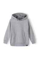 Boys fleece hoodie with kangaroo pocket grey 2-14y. Soft fleece fabric, neutral grey color, convenient front kangaroo pocket.  