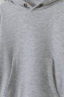 Boys fleece hoodie with kangaroo pocket grey 2-14y, soft fleece fabric with a relaxed fit and central pocket. An ideal choice for comfort.