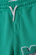 Boys green Boys fleece jogpant with applique dark