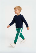 Boys green Boys fleece jogpant with applique dark