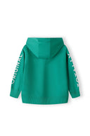 Boys fleece hoodie with chest pocket dark green 2-14y featuring a relaxed fit and soft texture, ideal for casual wear.