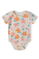 Girls short sleeve bodysuits with print light pink 0-18m, featuring vibrant floral patterns on soft, lightweight fabric.