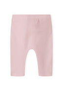 Pink ribbed leggings for girls 0-18m with elasticated waistband for comfortable movement. Perfect for coordinated outfits.