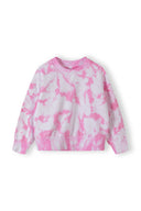Girls pink Girls fleece crew top and jogger set