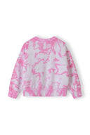 Girls pink Girls fleece crew top and jogger set