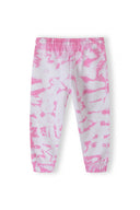 Girls pink Girls fleece crew top and jogger set