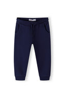 Girls navy 2 pack fleece jogpant front pockets