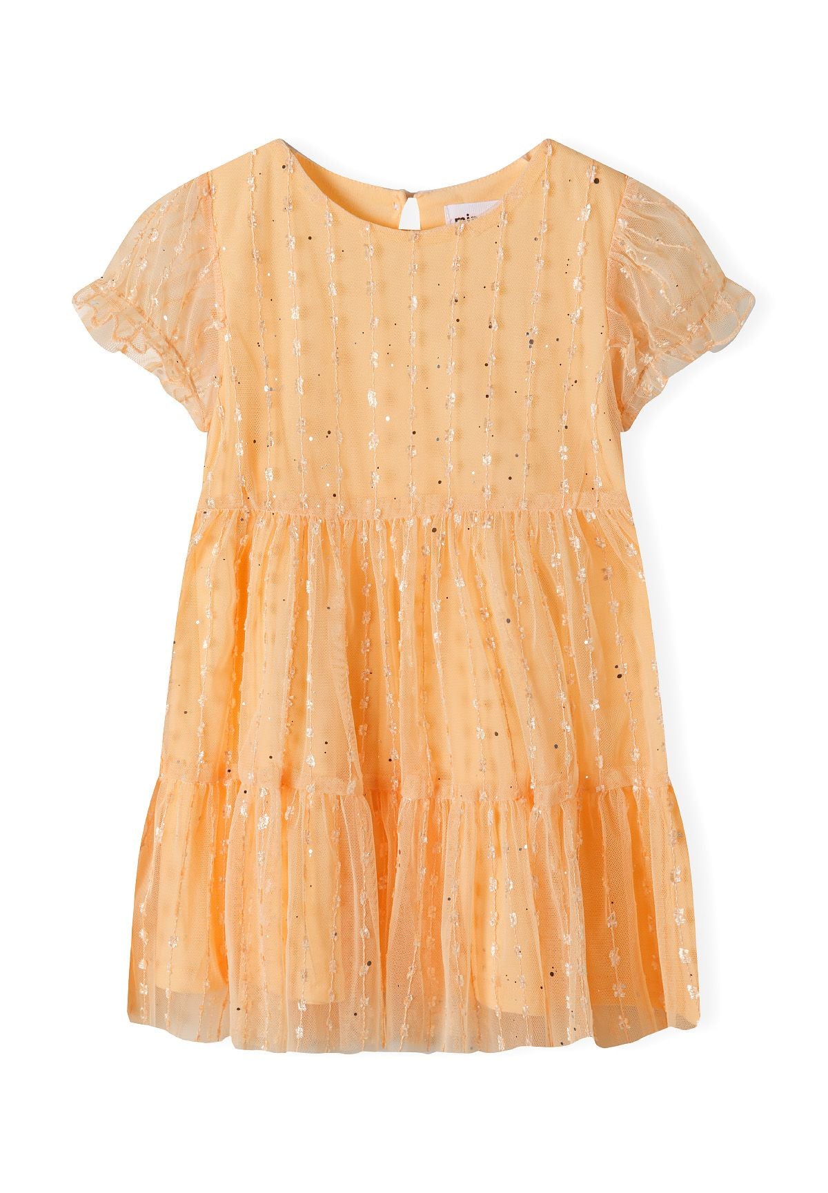 Sparkle Party Dress, Tiered Tulle, Orange - 2