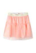 Girls pink pleated net party skirt