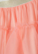 Girls pink pleated net party skirt