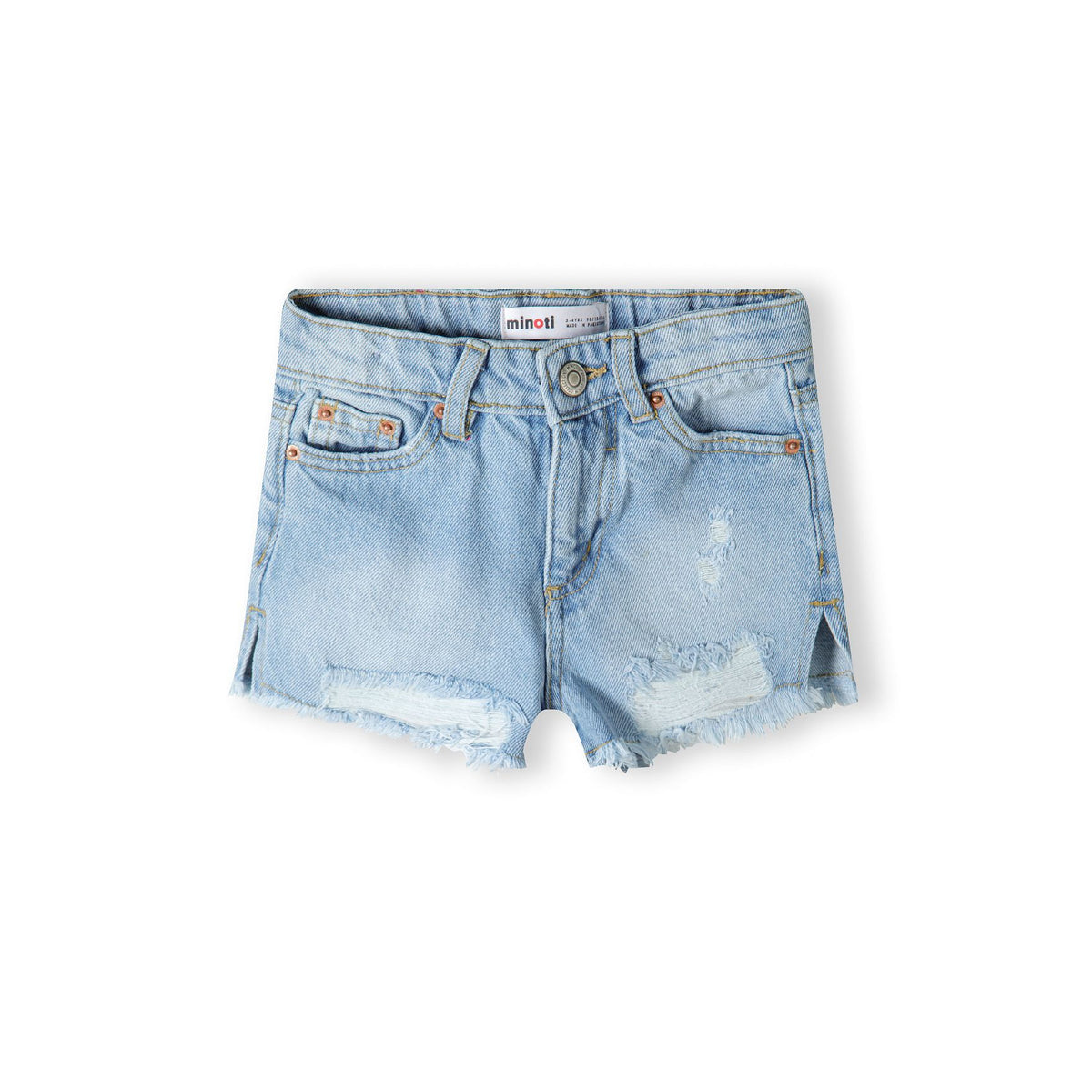 Girls' denim shorts in light blue — complete product view for square Shop card