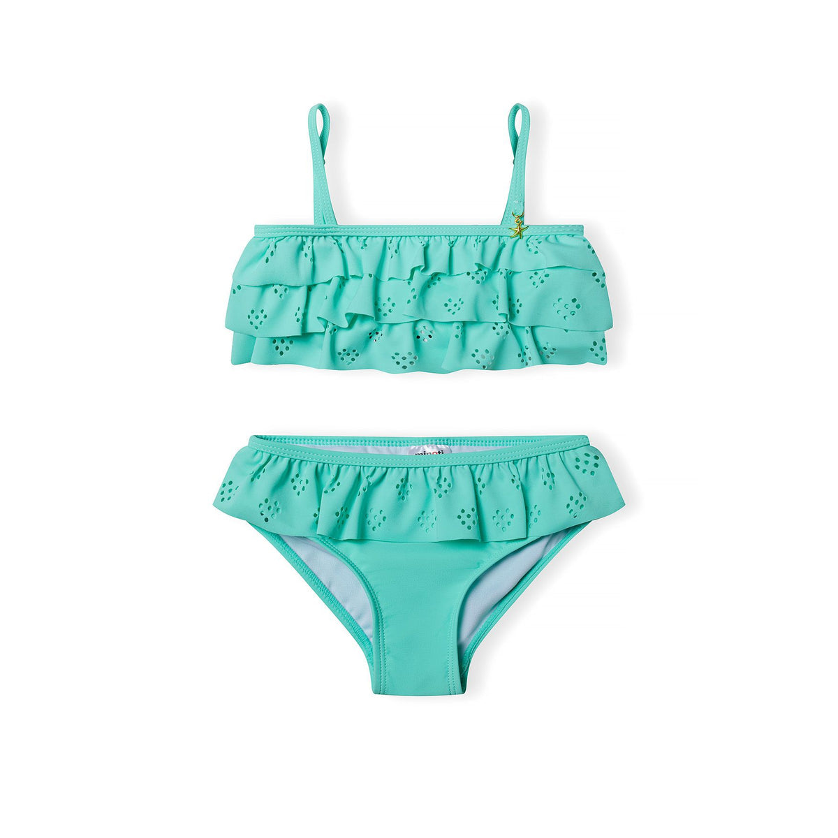 Girls' frill bikini in mint — complete product view for square Shop card
