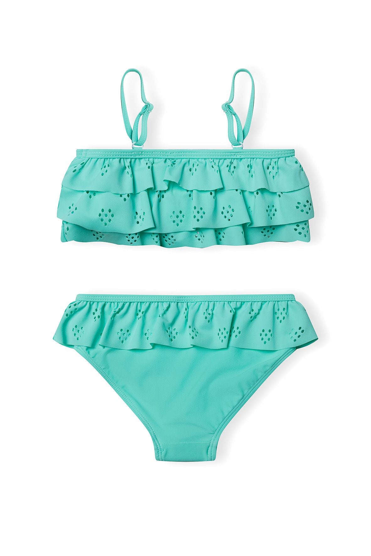 Bikini Two-Piece Eyelet Ruffle, Mint Green - 2