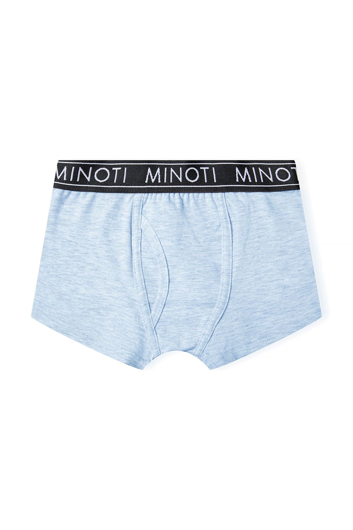 Black, white, grey marl and blue boxer trunks, blue marl pair front.