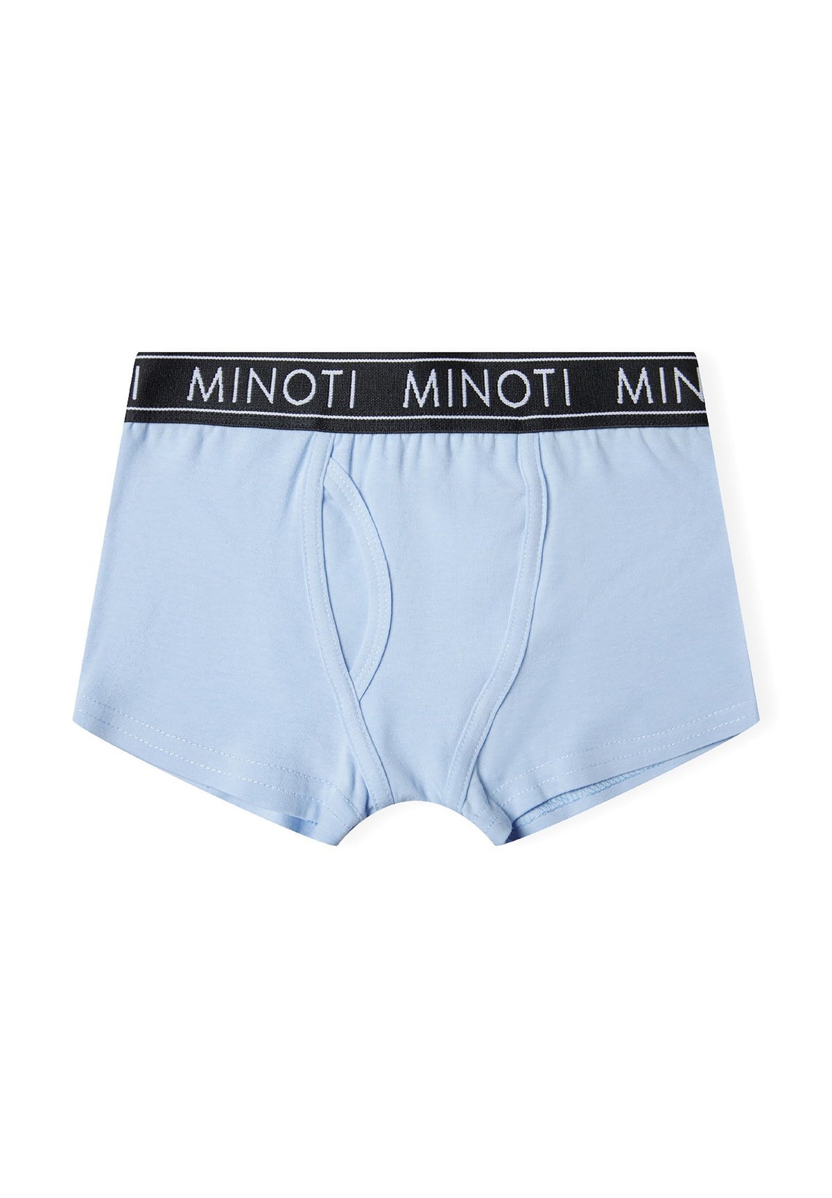 Black, white, grey marl and blue boxer trunks, pale blue pair front.