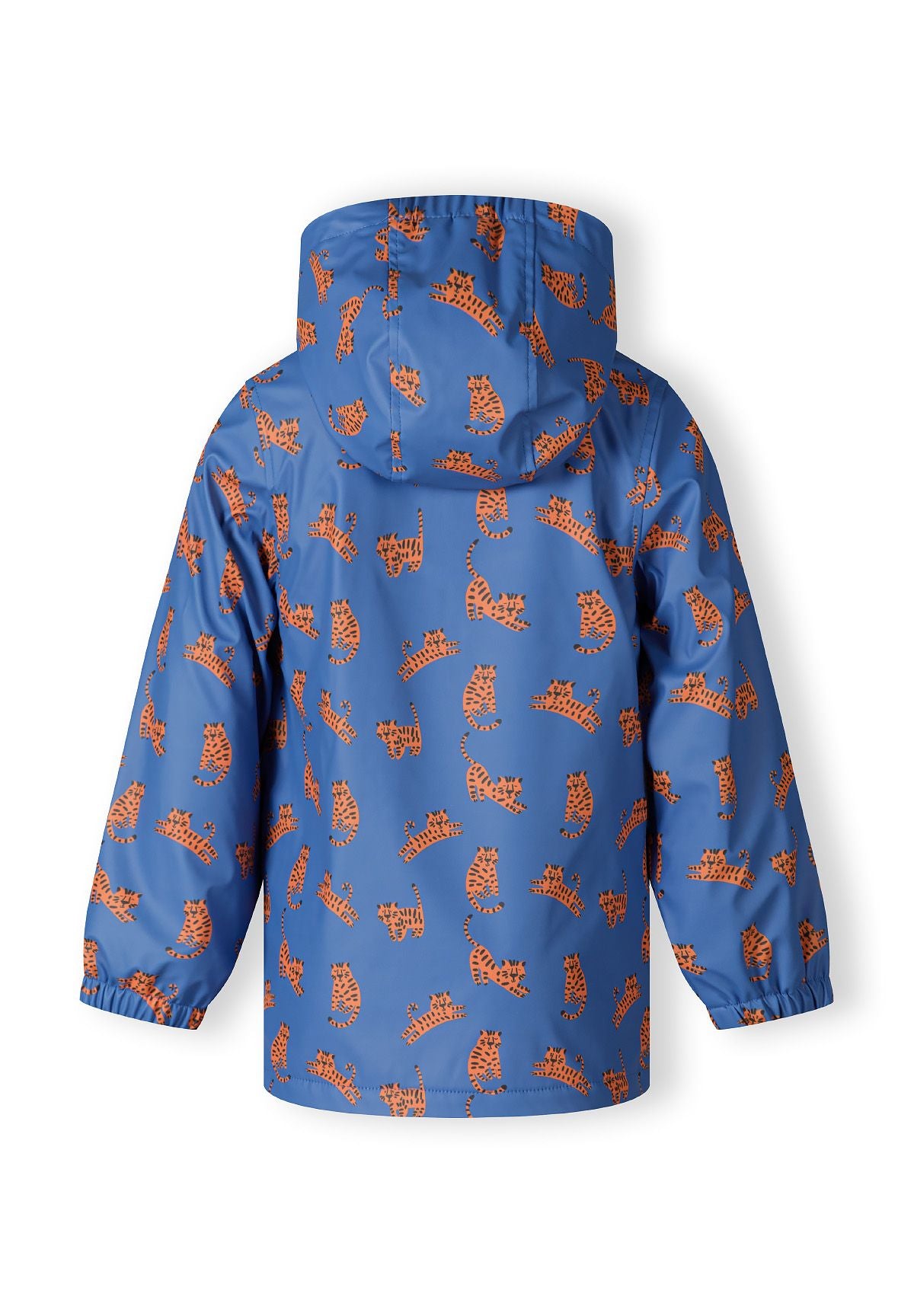 Rain Jacket Tiger Print Blue Hooded Waterproof - 3