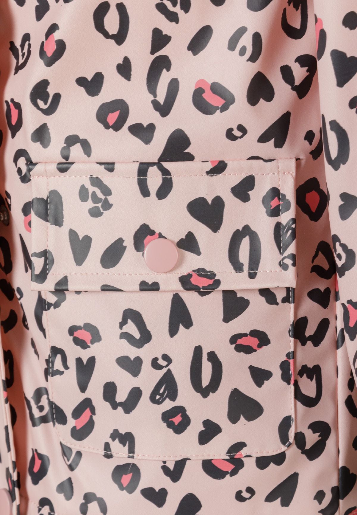 Hooded Rain Jacket, Leopard Print, Pink - 4