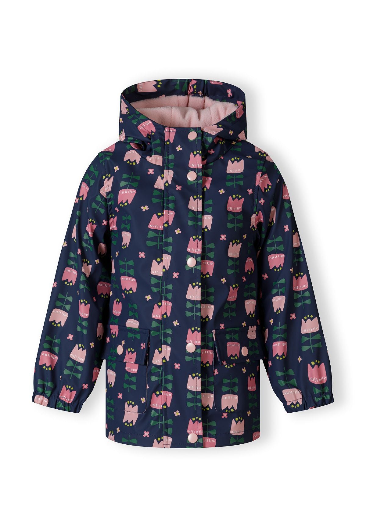 Printed Rain Jacket Navy Hooded Waterproof - 2