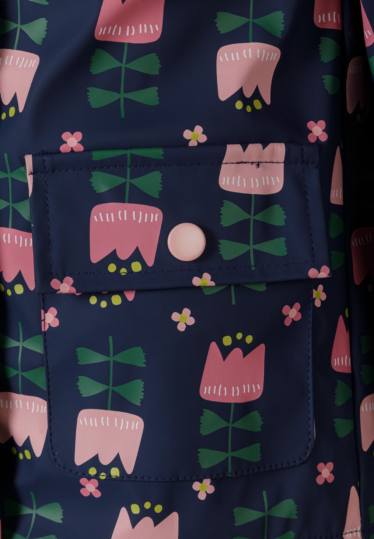 Printed Rain Jacket Navy Hooded Waterproof - 4