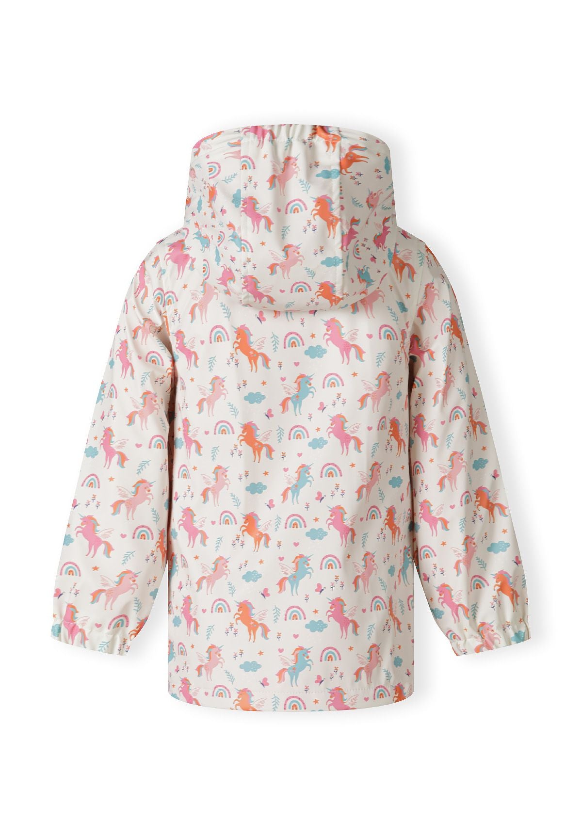 Rain Jacket Unicorn Print Cream Hooded - 3
