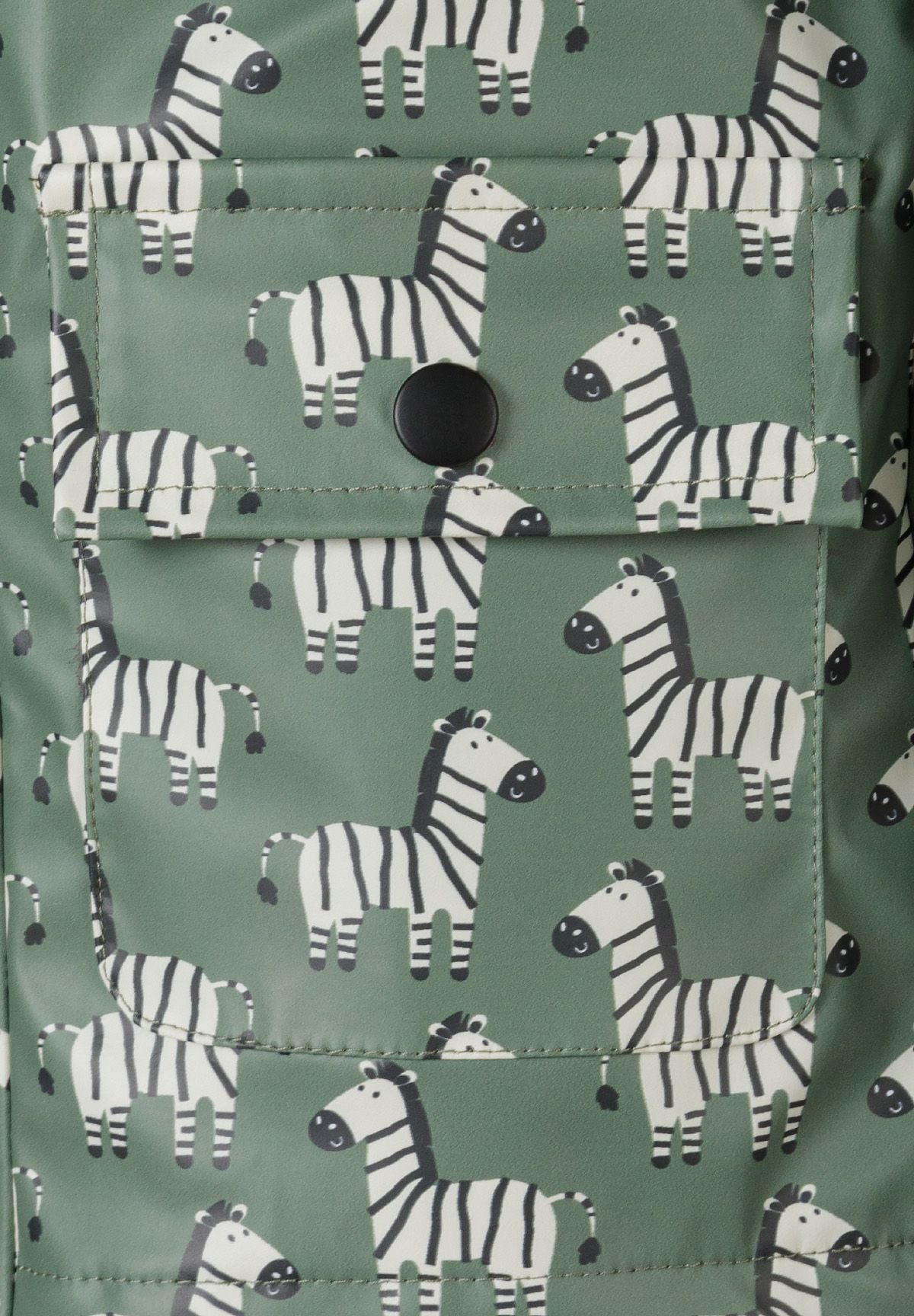 Rain Jacket Waterproof Hooded Zebra Print Khaki - 4