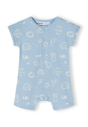 Boys light blue short sleeve rompers