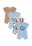 Boys light blue short sleeve rompers