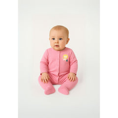 Baby sleepsuits 2-pack in cream and pink