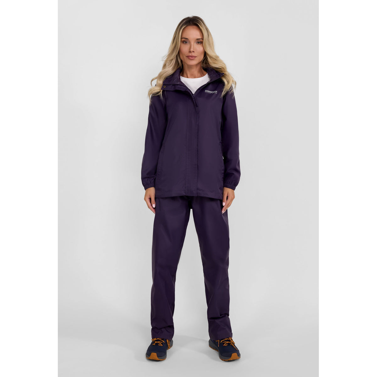 Women's packaway overtrousers in purple — complete product view for square Shop card