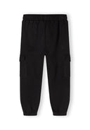 Girls black fleece cargo joggers 3-14y black