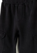 Girls black fleece cargo joggers 3-14y black