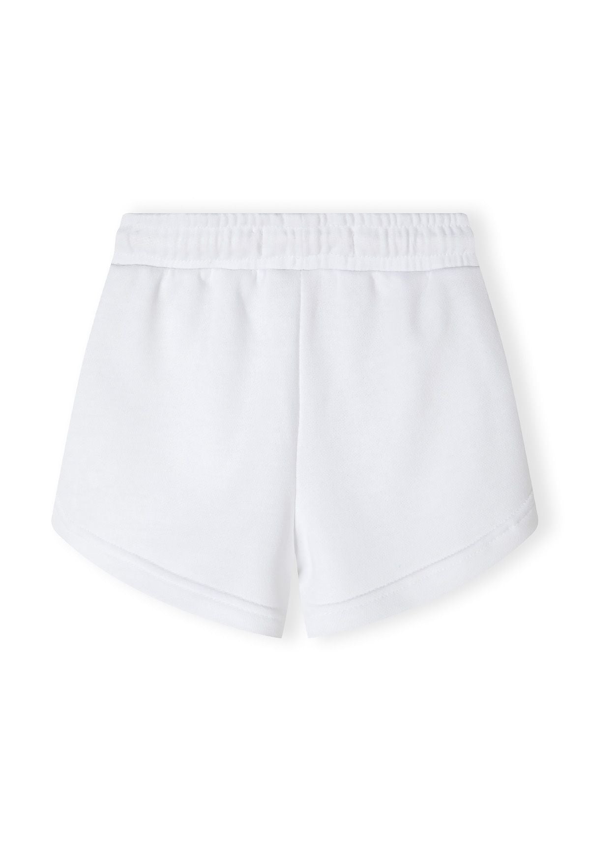 White and pink zip hoodie and shorts set, shorts back.