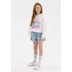 Girls' denim shorts in light blue
