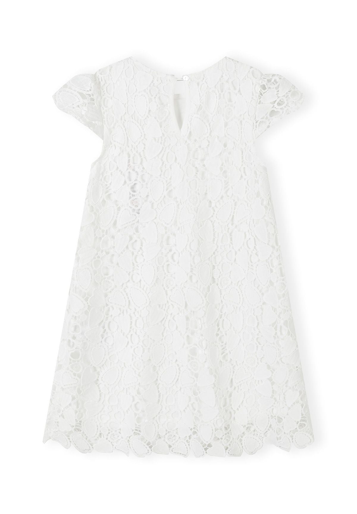 White lace shift dress, back.