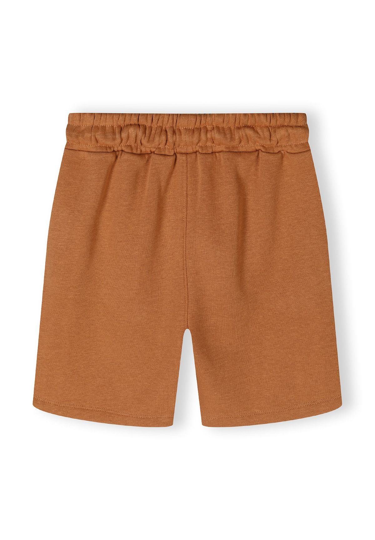 Rust brown vest and shorts set, shorts back.
