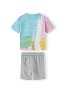 Komplet t-shirt tie dye i szorty dresowe