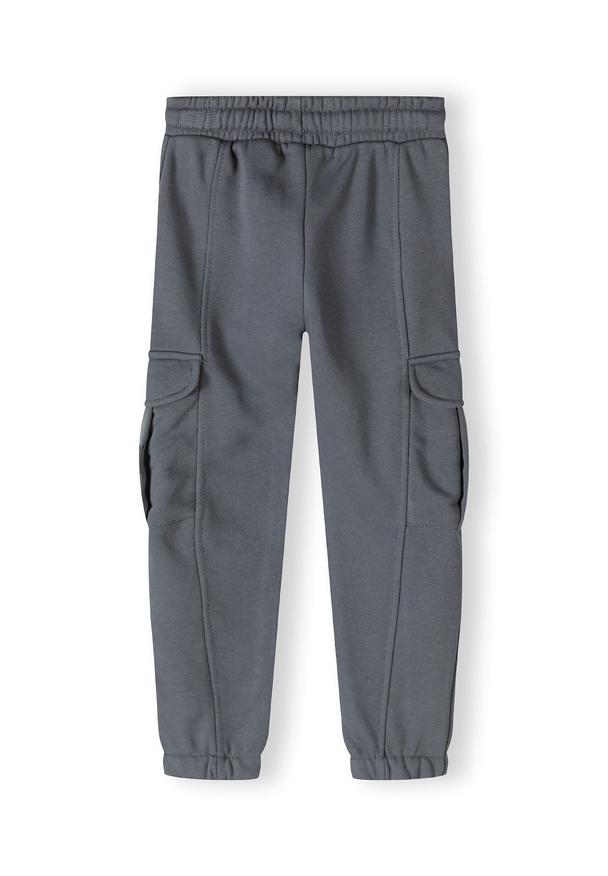 Grey cargo joggers, back.