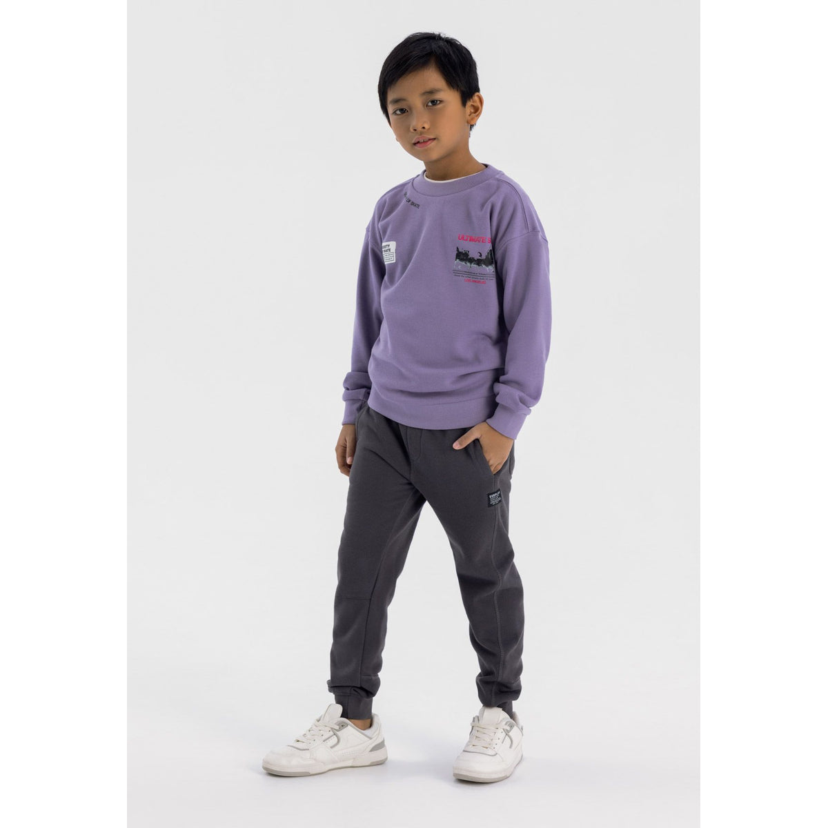 Boys' joggers in charcoal — complete product view for square Shop card