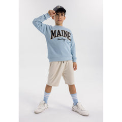 Boys' crew neck sweatshirt in light blue