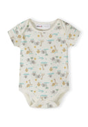 Unisex short sleeve safari print bodysuit cream 5-pack 0-24 months