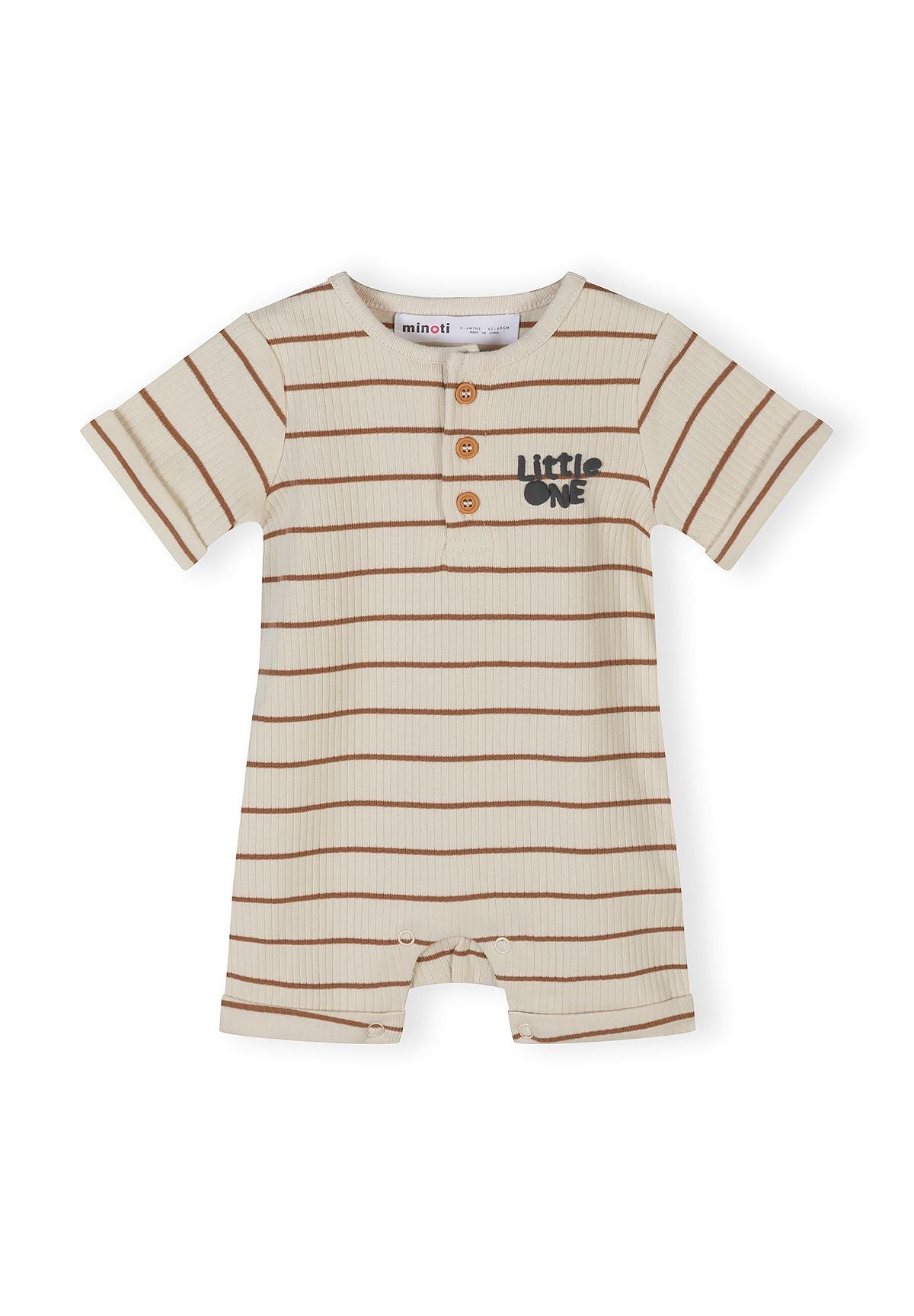 Ribbed Rompers 3-Pack, Giraffe & Stripe, Beige Brown - 3