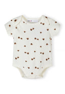 Unisex 3-pack ribbed short sleeve bodysuits white and grey 0-24 months